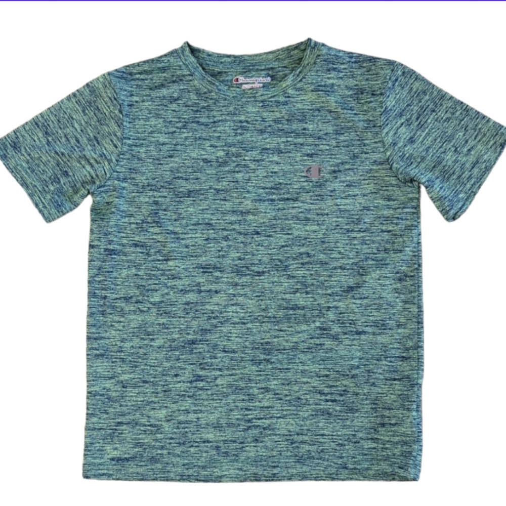 Champion Authentic Short Sleeve Blue and Green Tee Size 10/12